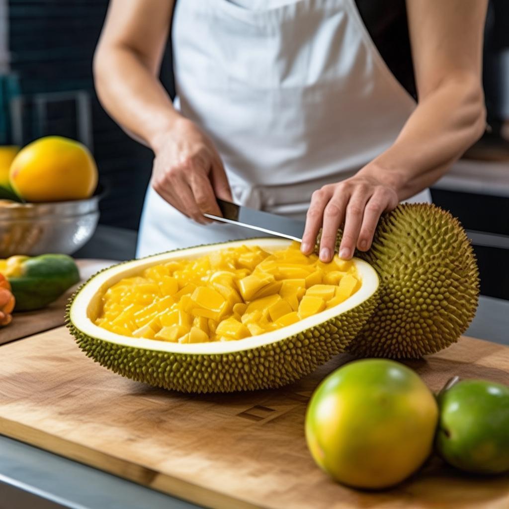 热带水果菠萝蜜的切开技巧及食用方法,享受菠萝蜜的美味