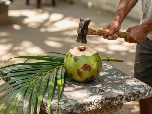 口感清甜椰子的食用技巧与打开方式